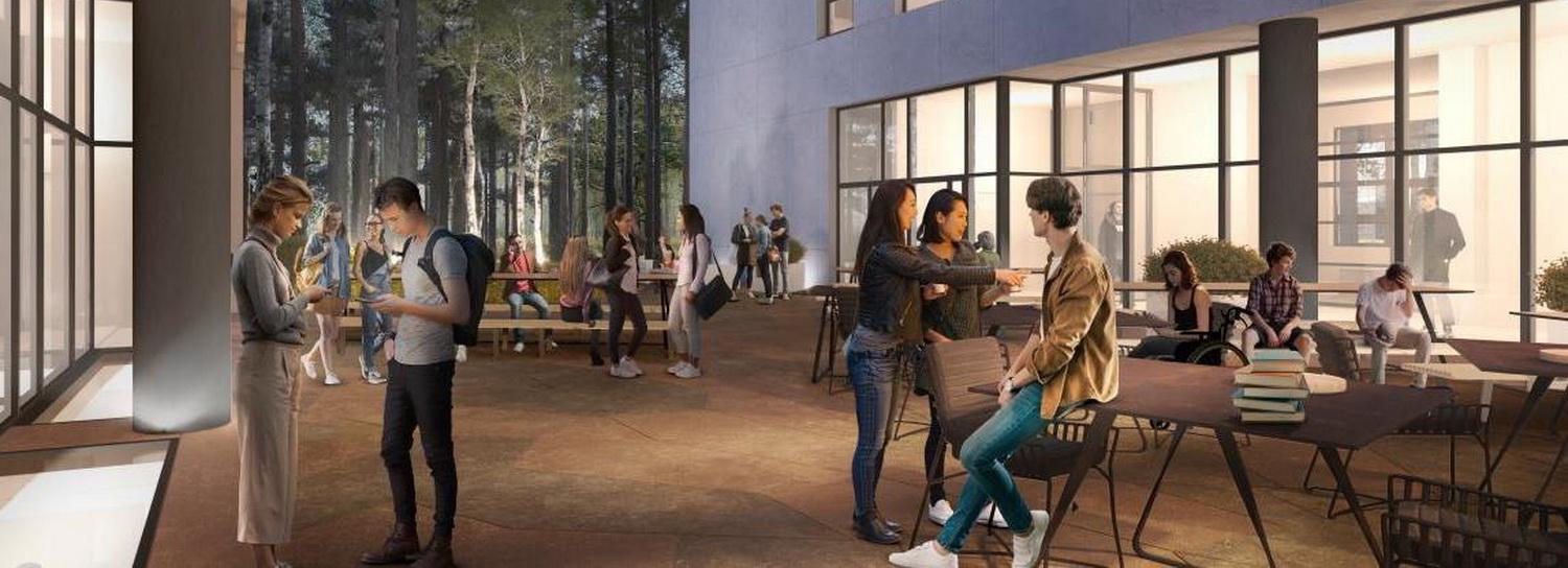 Много солнца и воздуха — смотрим на эскизы интерьеров нового кампуса НГУ