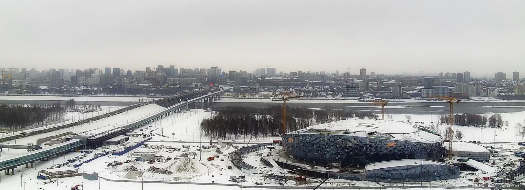 Монтаж входов с билетными кассами начали на стройке ЛДС в Новосибирске