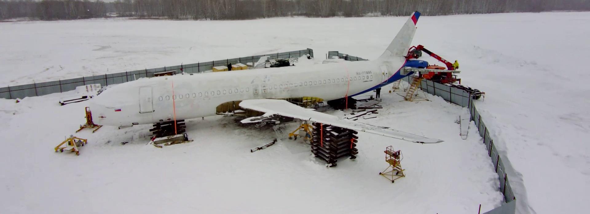 Самолёт на поле в Новосибирской области закончат разбирать в феврале