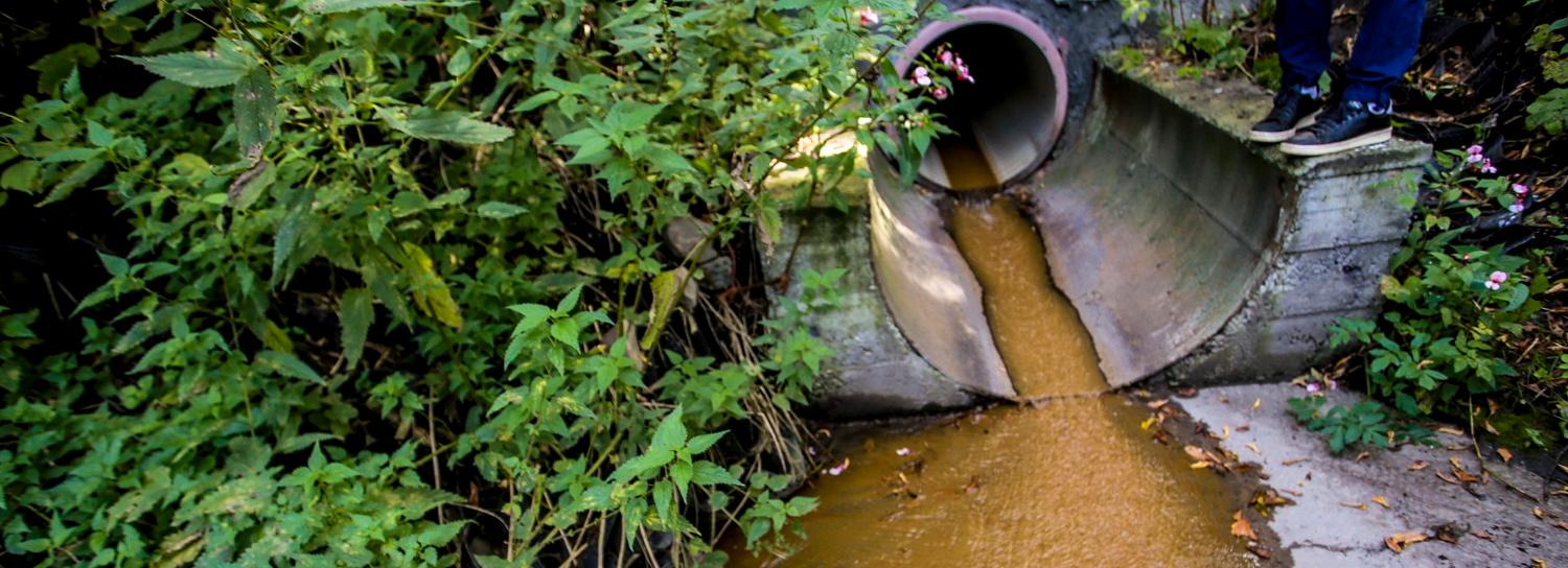 Загрязняющие реку Тулу колодцы в Новосибирске забетонировали
