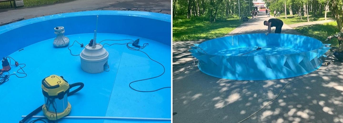 Отремонтированный фонтан откроют в Первомайском парке в День города