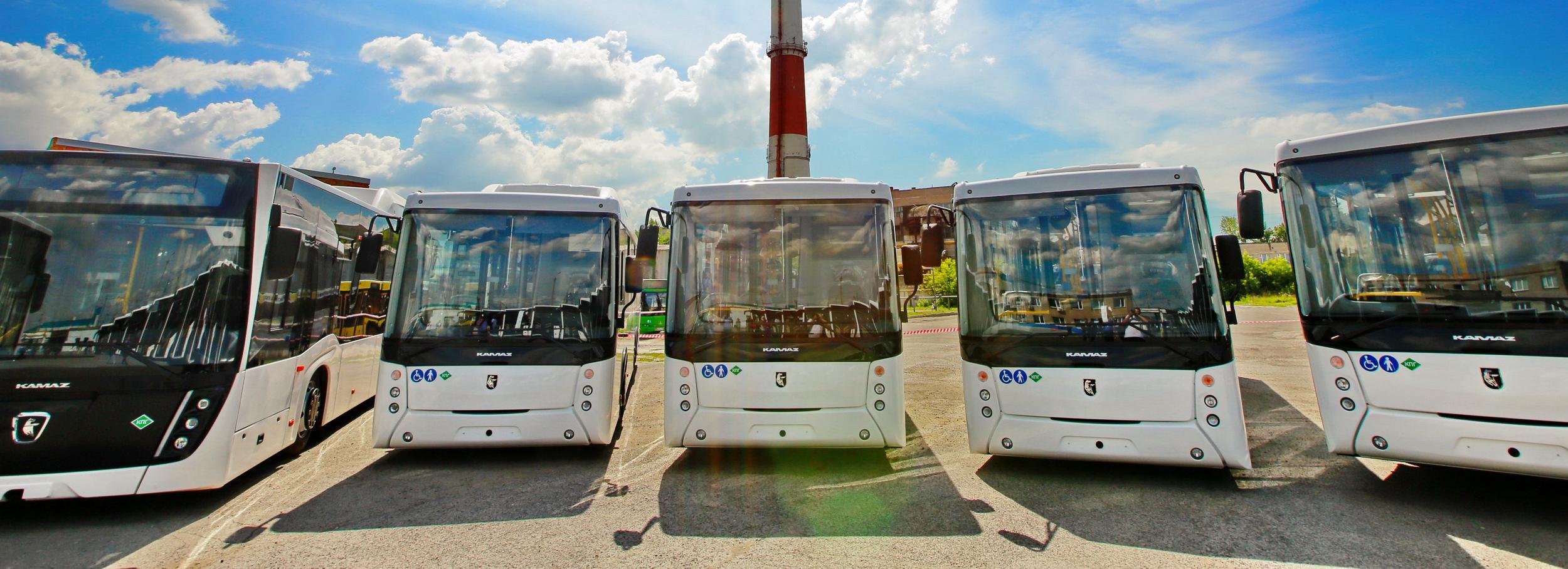 Полсотни автобусов НефАЗ с разной облицовкой прибыли в Новосибирск