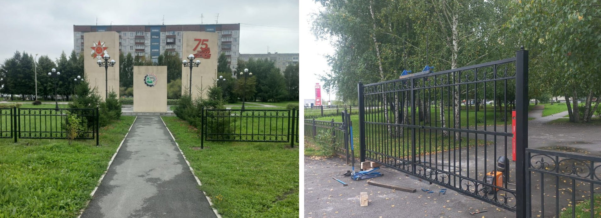 Кованое ограждение установили в сквере «Белый сад» в Новосибирске