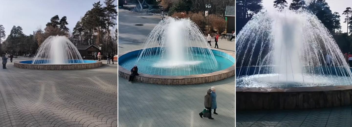 Первый фонтан заработал в Новосибирске