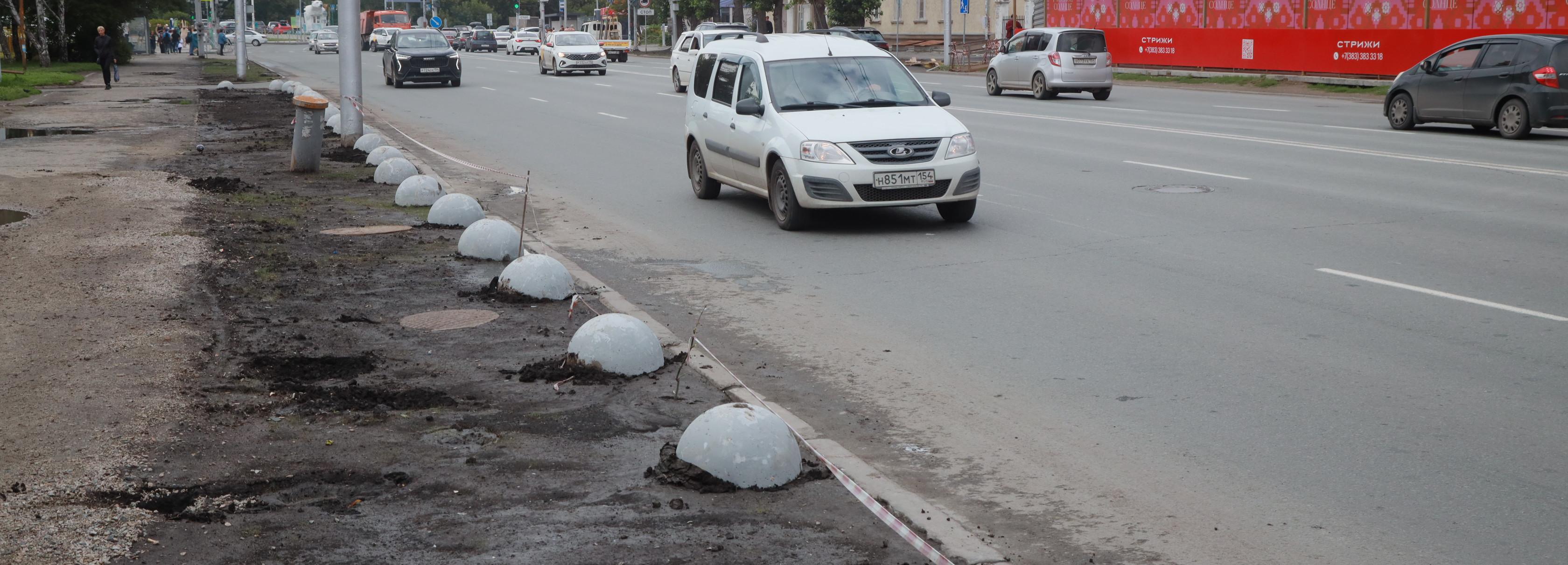 Мэр Кудрявцев: свежий газон на Плановой защитят от колёс полусферами