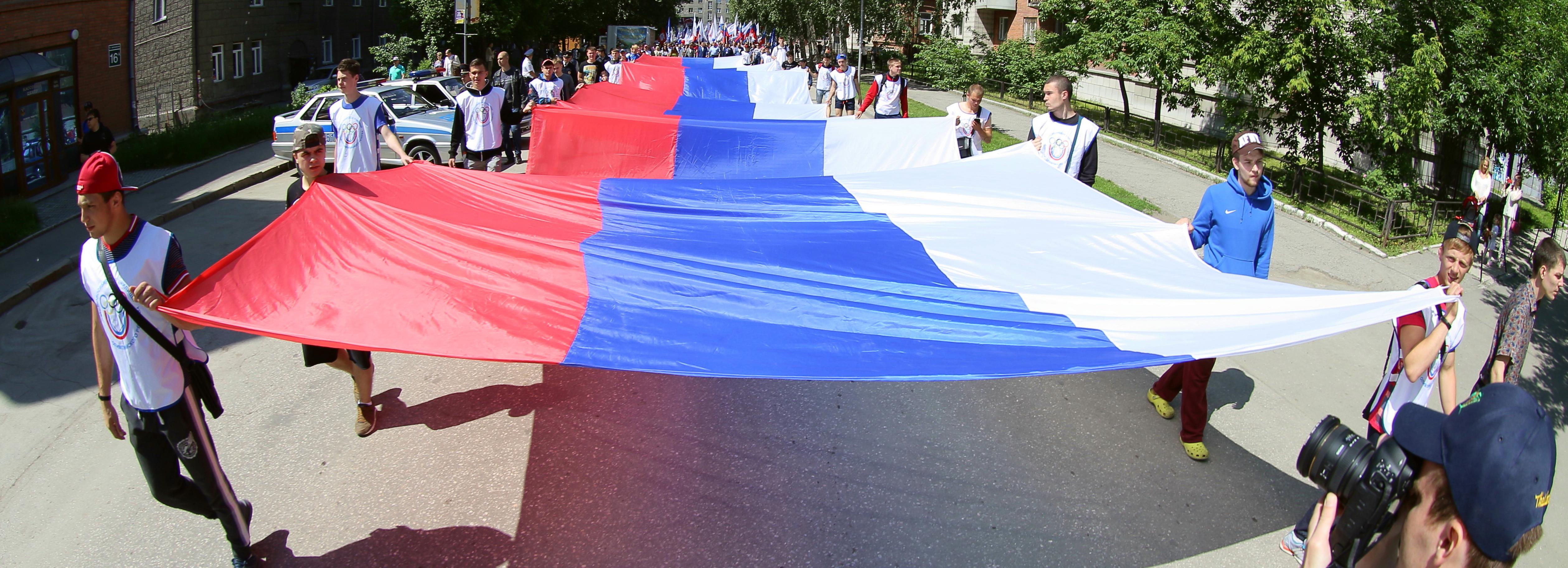 Российские флаги из анютиных глазок появятся в трёх районах Новосибирска