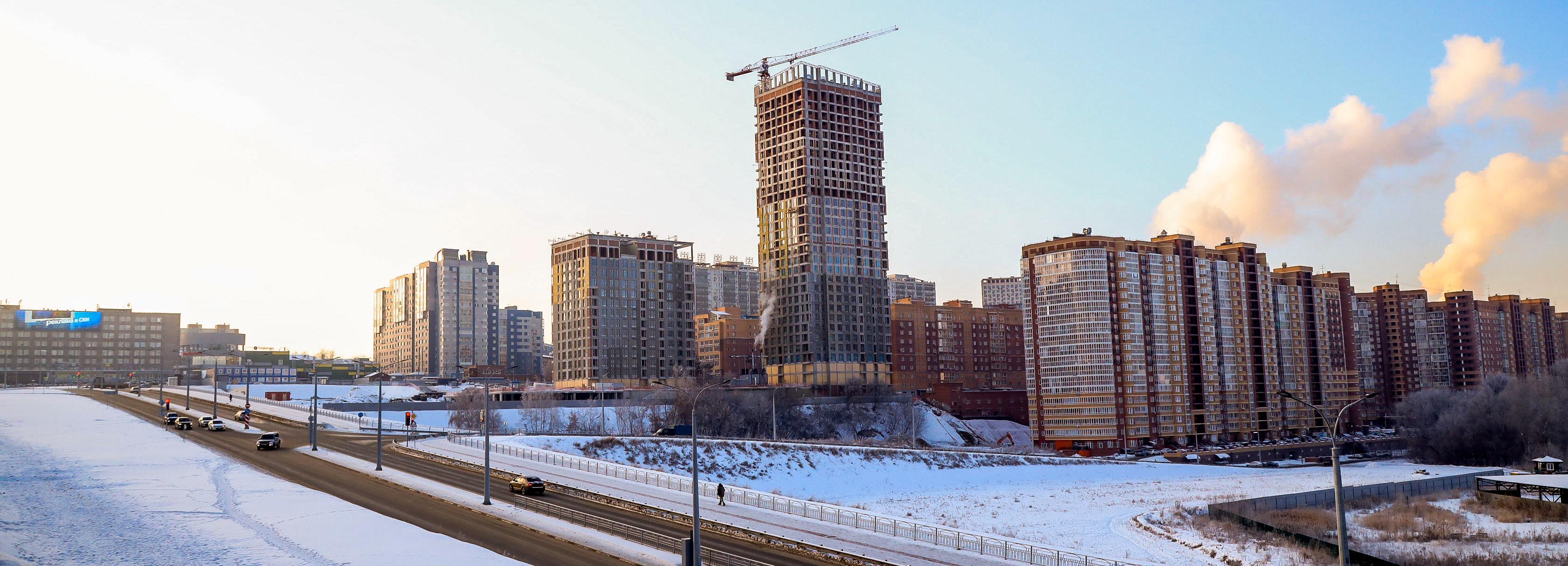 Первая 100-метровая высотка появилась на левом берегу в Новосибирске