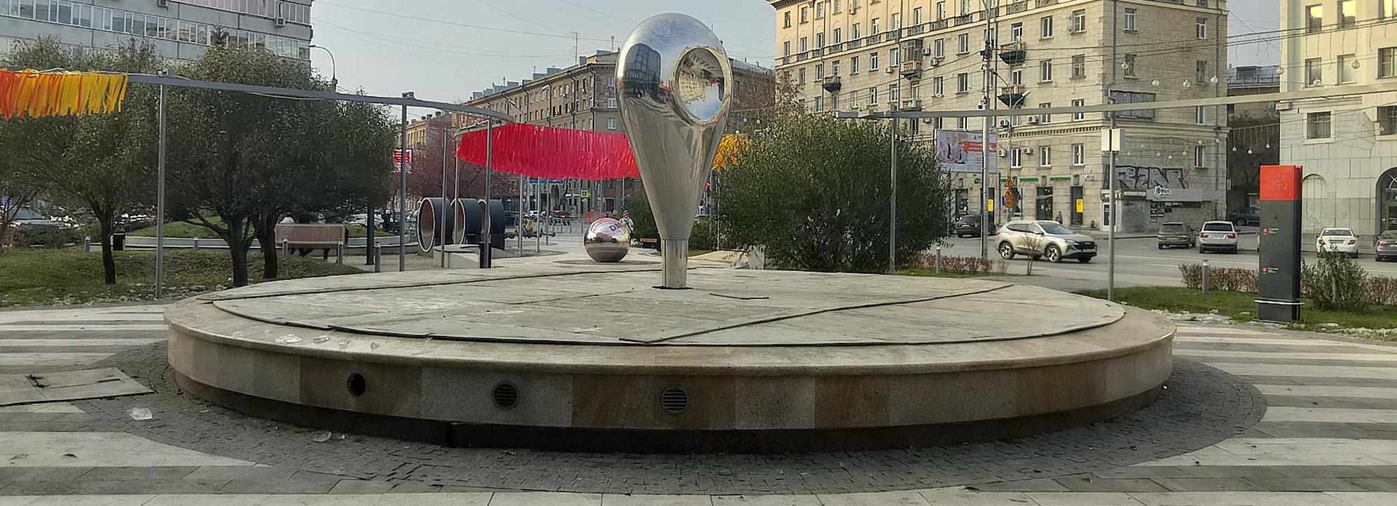 Фонтан в сквере «Крылья Сибири» законсервировали на зиму