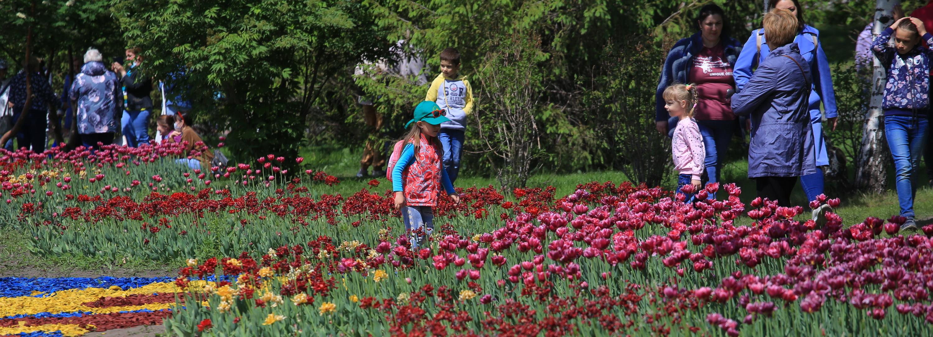 60 тысяч оттенков весны: Фестиваль тюльпанов прошёл на набережной