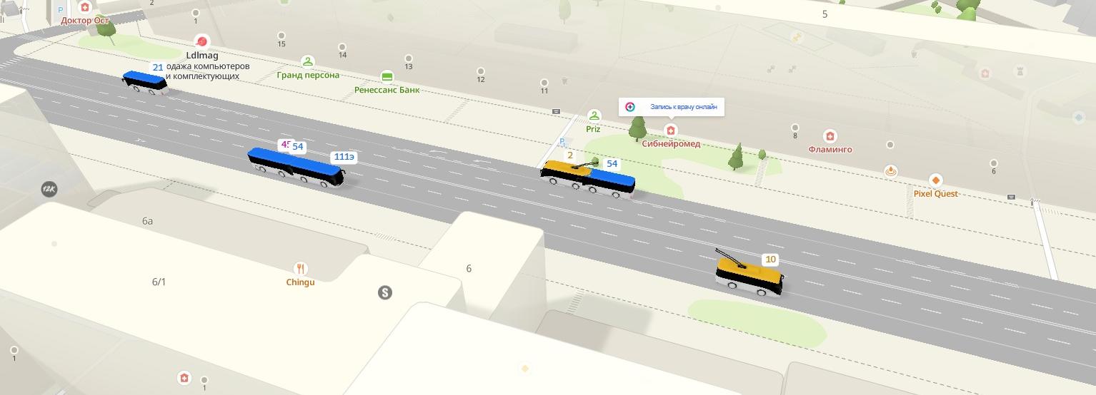 Реалистичные 3D-модели автобусов и трамваев поехали на картах 2ГИС