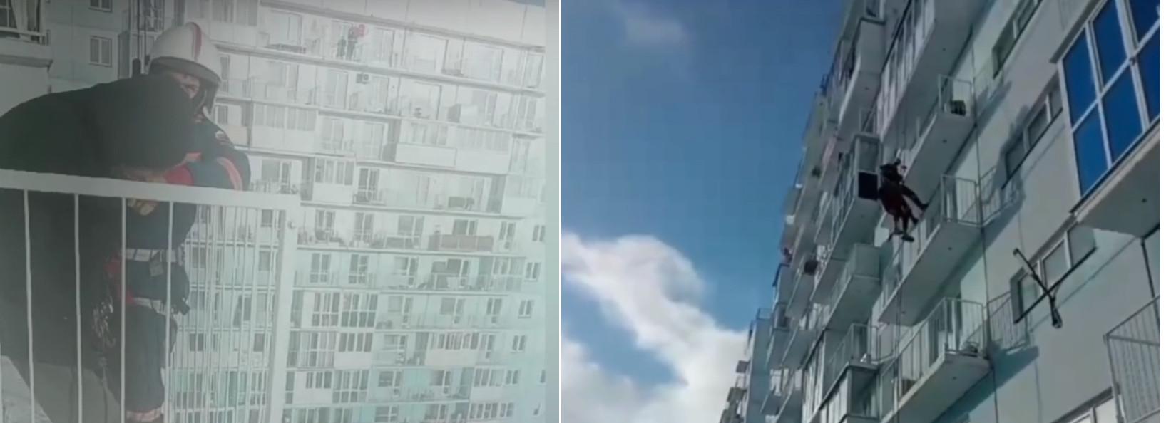 Неадекватного мужчину спустили с балкона 7-го этажа в Новосибирске