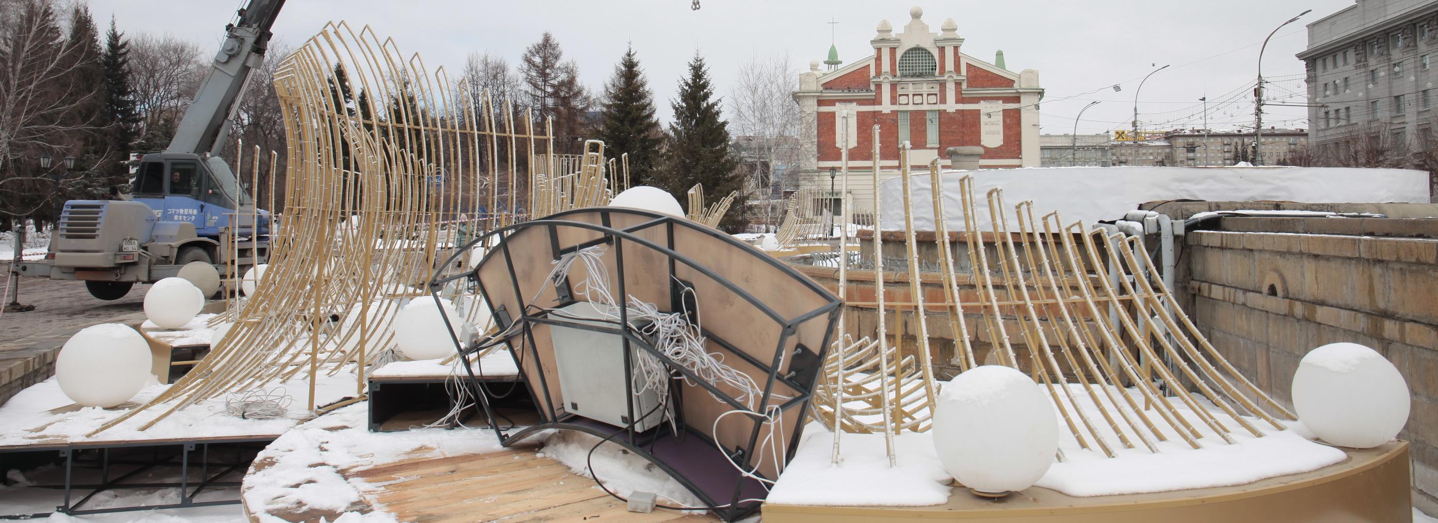 Световой фонтан в Первомайском сквере разберут до 28 марта