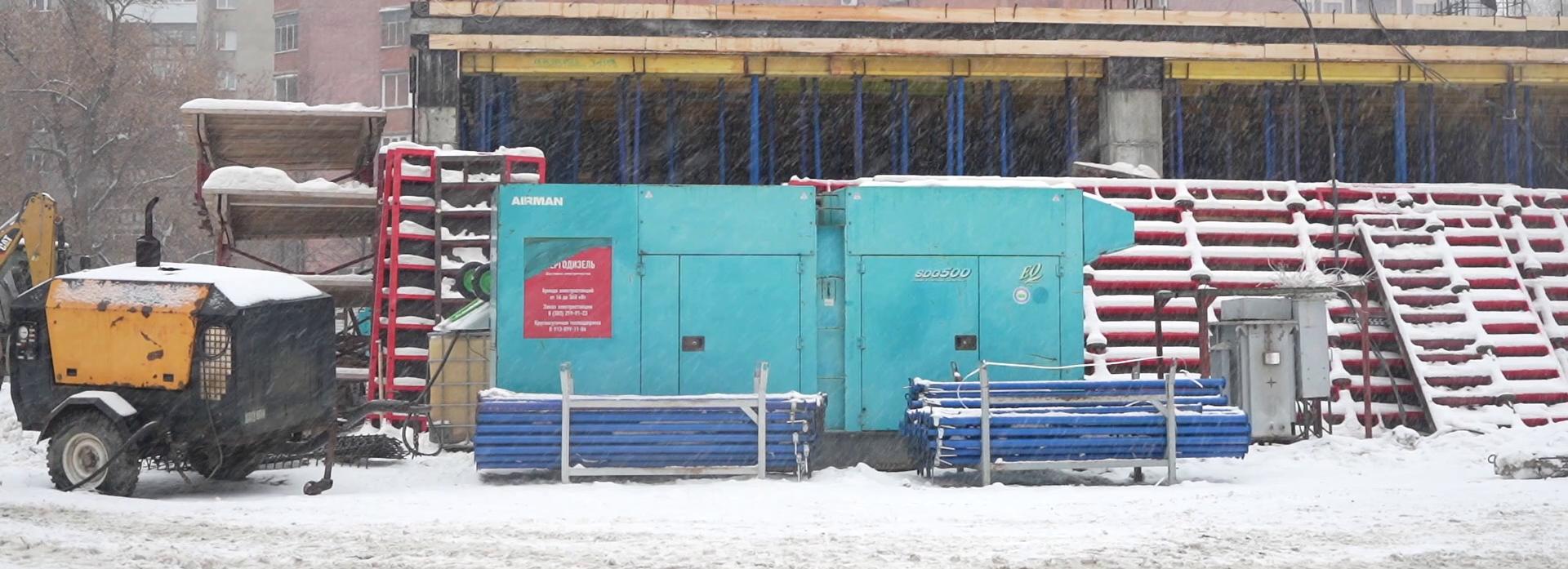 Самый тихий генератор работает на стройке корпуса лицея на Крылова