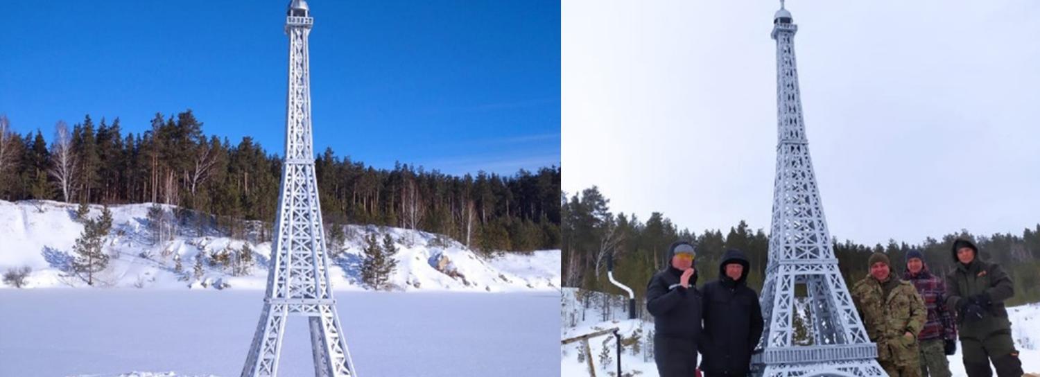 Эйфелеву башню весом в полтонны затопят в озере под Новосибирском