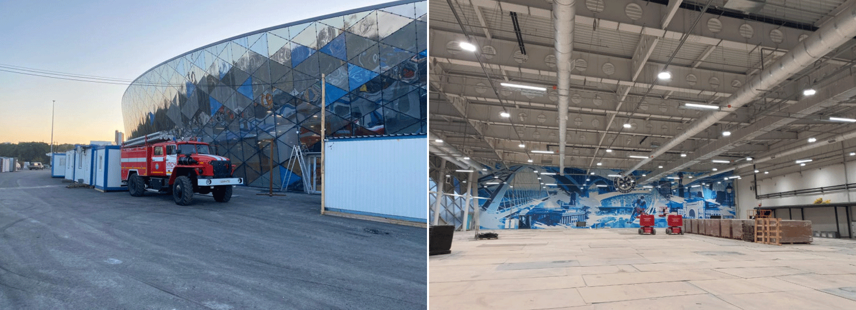 На новой ледовой арене в Новосибирске организовали дежурство МЧС