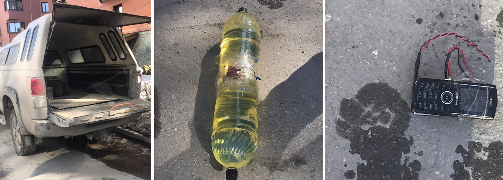 Пикап Toyota Tudnra пытались поджечь с телефона в Новосибирске