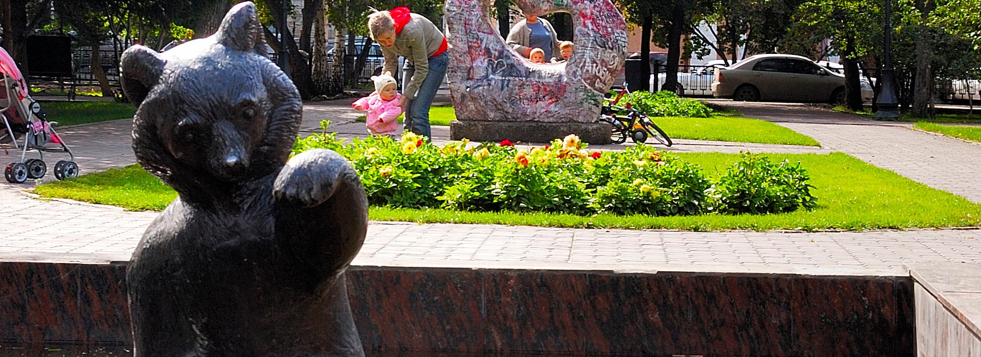 Фонтану «Медвежонок» в Первомайском сквере вернут первоначальный вид