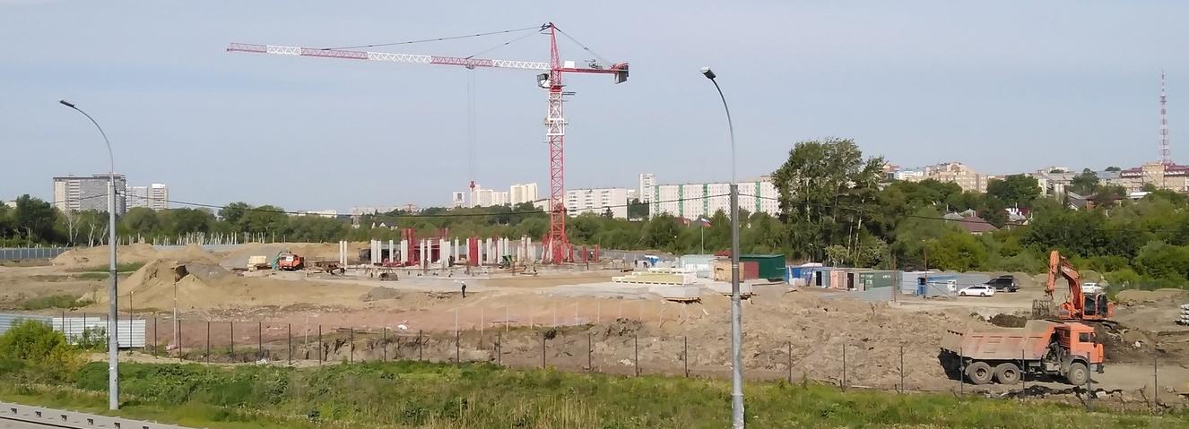 Комплекс с бассейном строят у развязки Бугринского моста на Ватутина