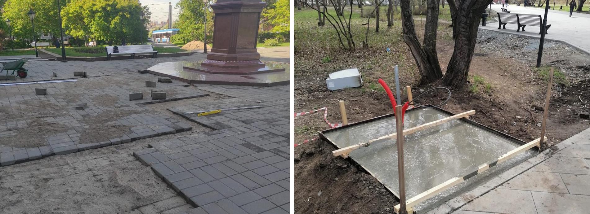 Плиты, пандусы и лестницы в Крячковском сквере оденут в новый гранит