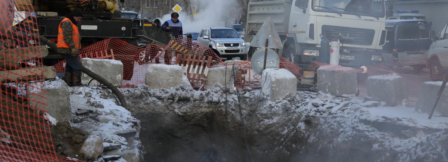 Улицы Советскую и Блюхера сузили из-за ремонта теплотрасс