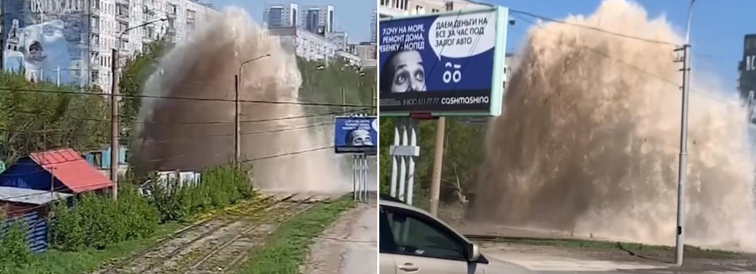 Гусинобродское шоссе затопило в Новосибирске