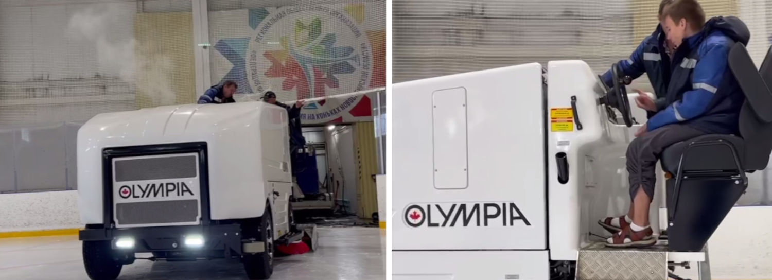 Новый канадский ледовый комбайн тестируют на арене «Звёздный»