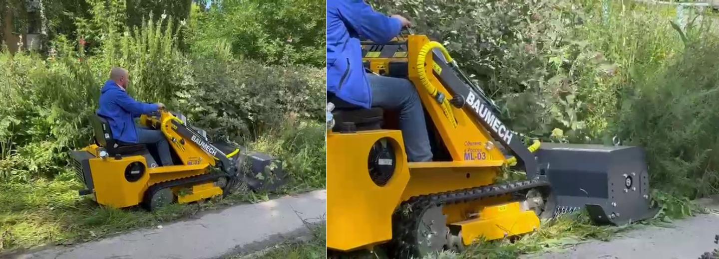 Новую технику для кошения травы испытали в Октябрьском районе