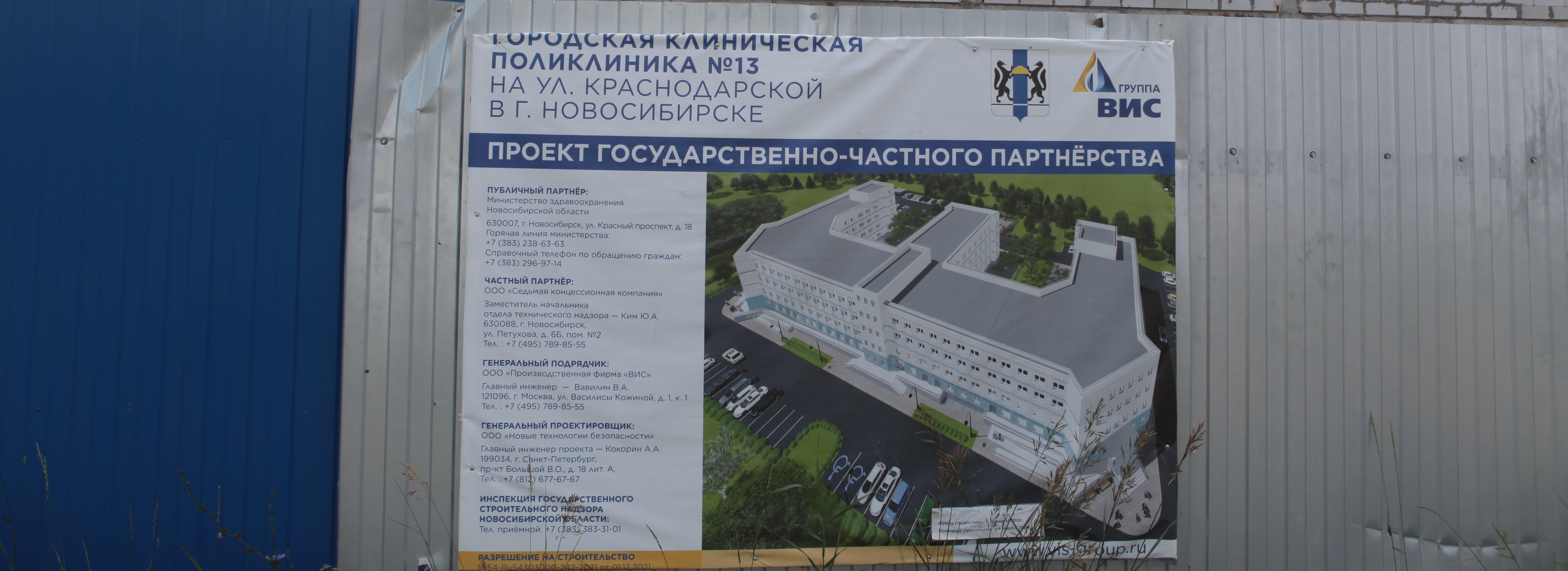 Готовность ГЧП-поликлиники на Краснодарской оценивают в 54%