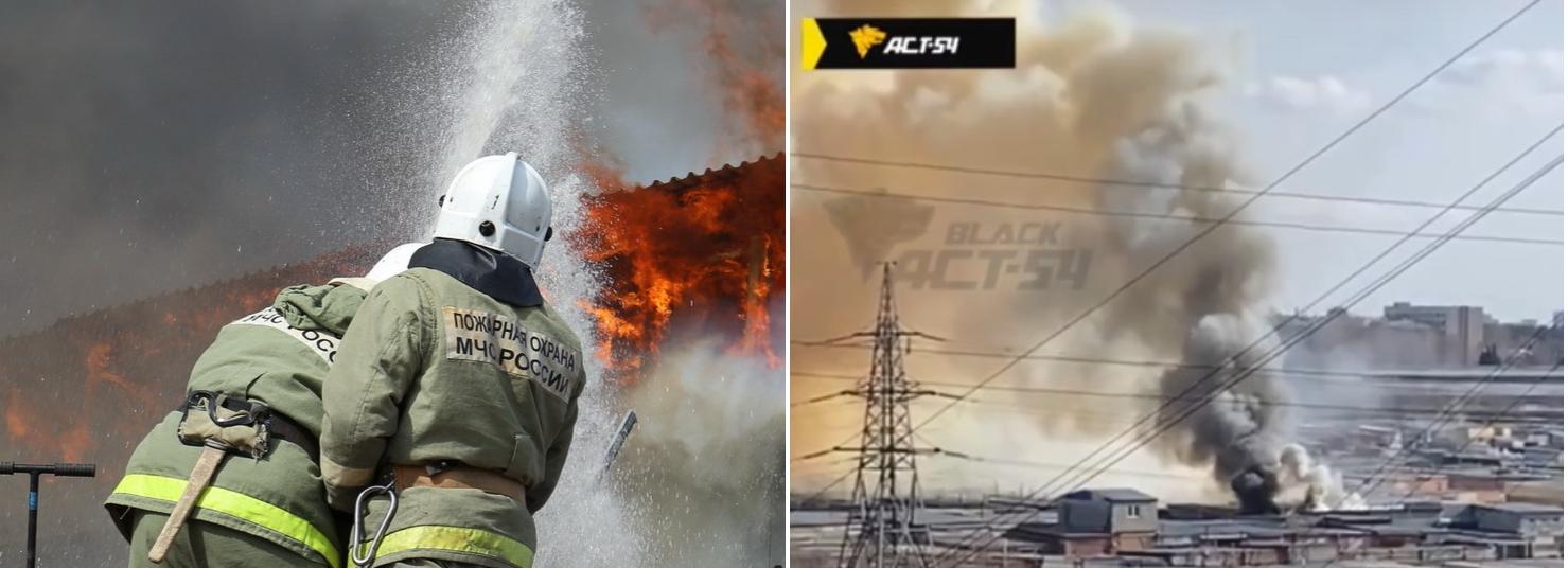 Клубы дыма поднялись над Родниками из-за пожара на СТО