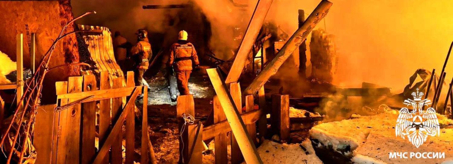 20 куриц и козу эвакуировали из горящего сарая под Новосибирском