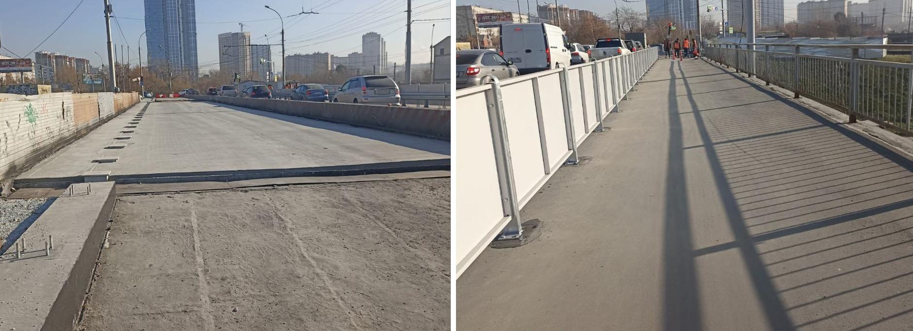 Грязезащитный экран установили на мосту над Ипподромской магистралью