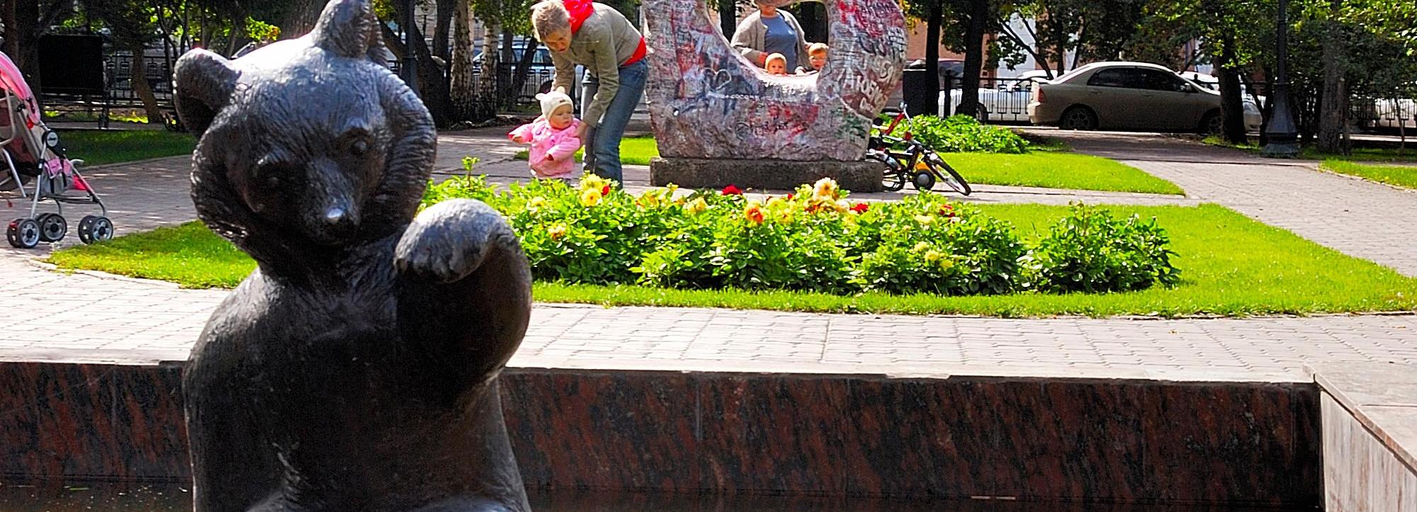 Что станет с фонтаном «Мишка» после обновления Первомайского сквера