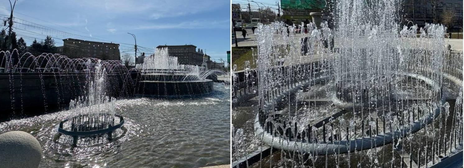 Лето близко: в центре Новосибирска включили фонтаны