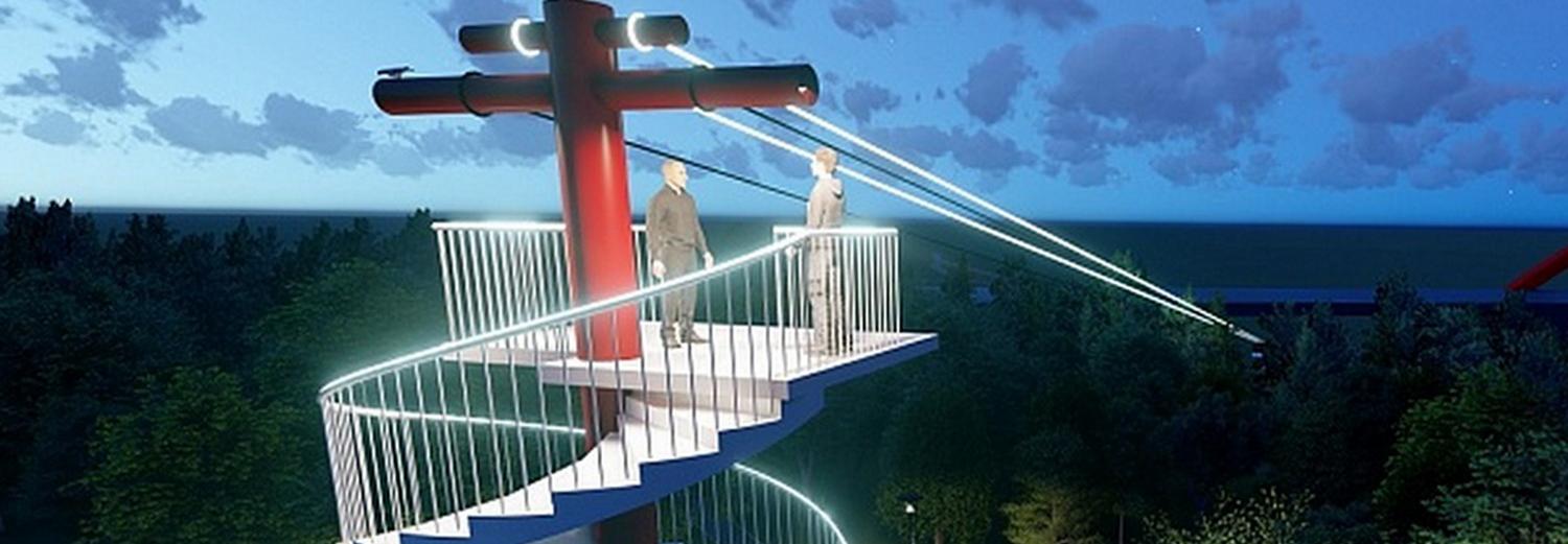 Струнный аттракцион ZipLine высотой 32 метра строят в Новосибирске