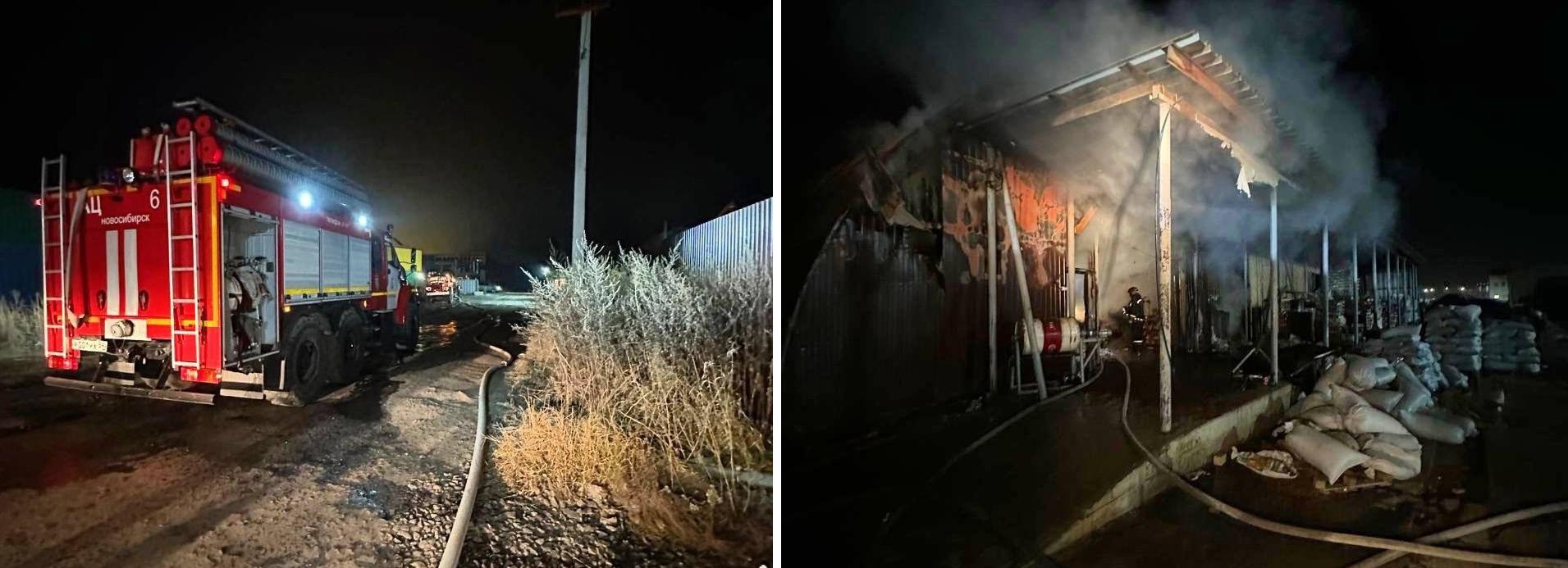 Горящие кедровые орехи потушили на складе под Новосибирском