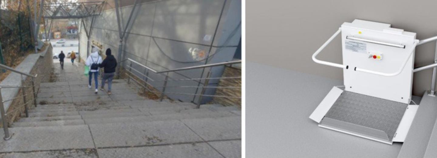 Уличную подъёмную платформу для инвалидов впервые установят в городе