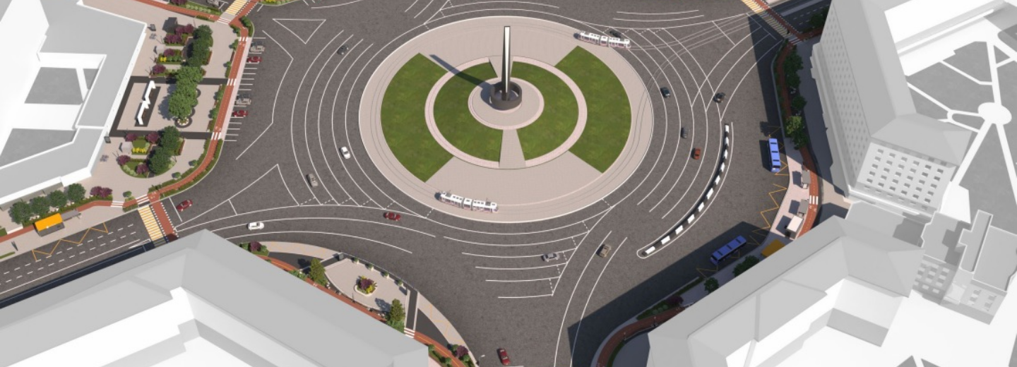 Как будет выглядеть площадь Калинина со стелой «Город трудовой доблести»