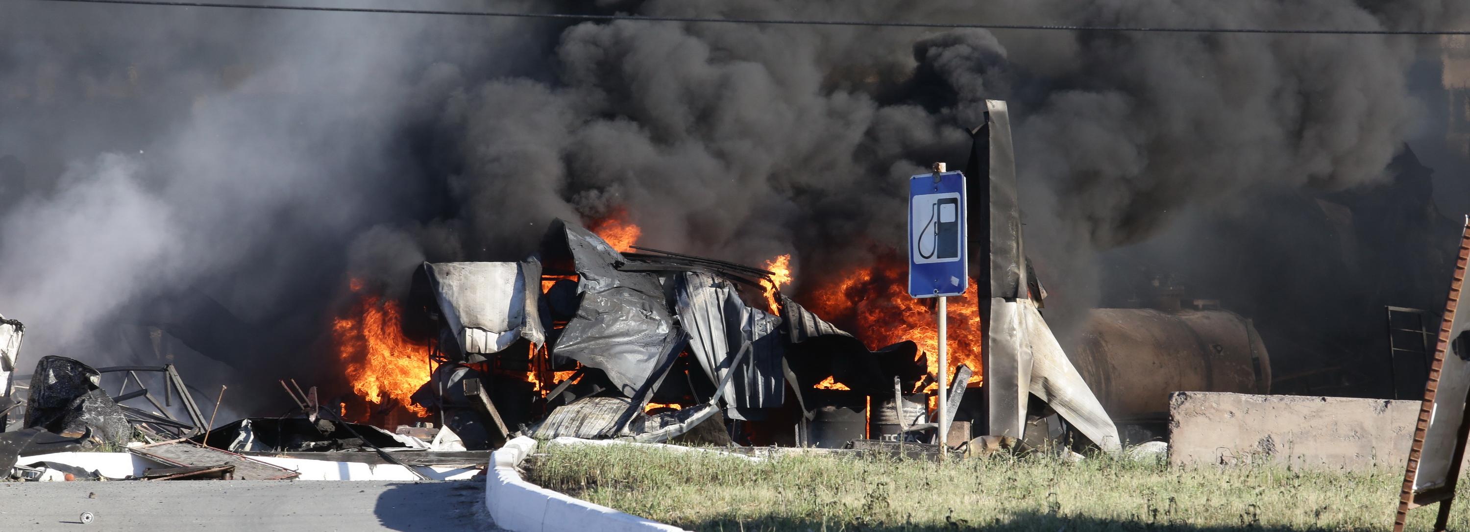 Попавшего в эпицентр взрыва на АЗС пса Беляшика спасают новосибирцы