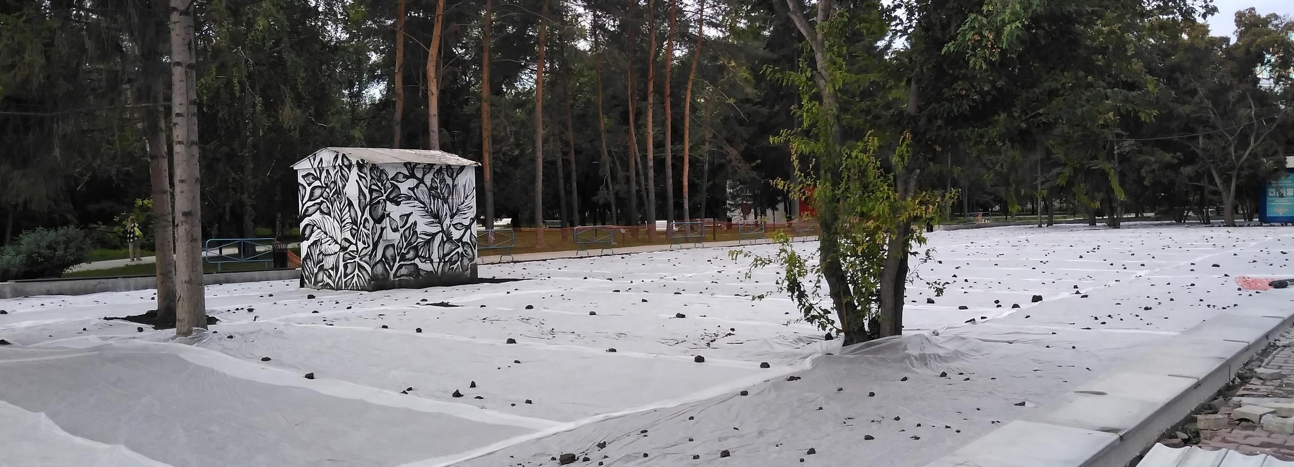 В Первомайском сквере на месте снесённого «Парк кафе» посеяли газон