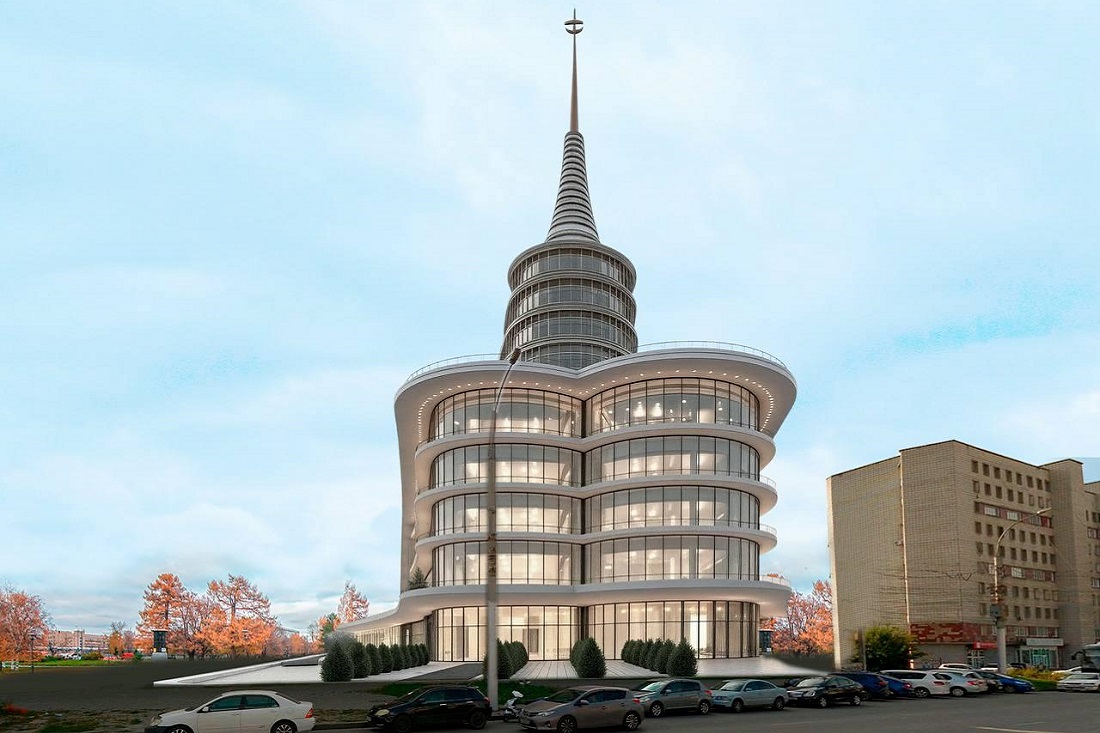 Здание со шпилем может появиться на месте 16-летнего долгостроя на Маркса