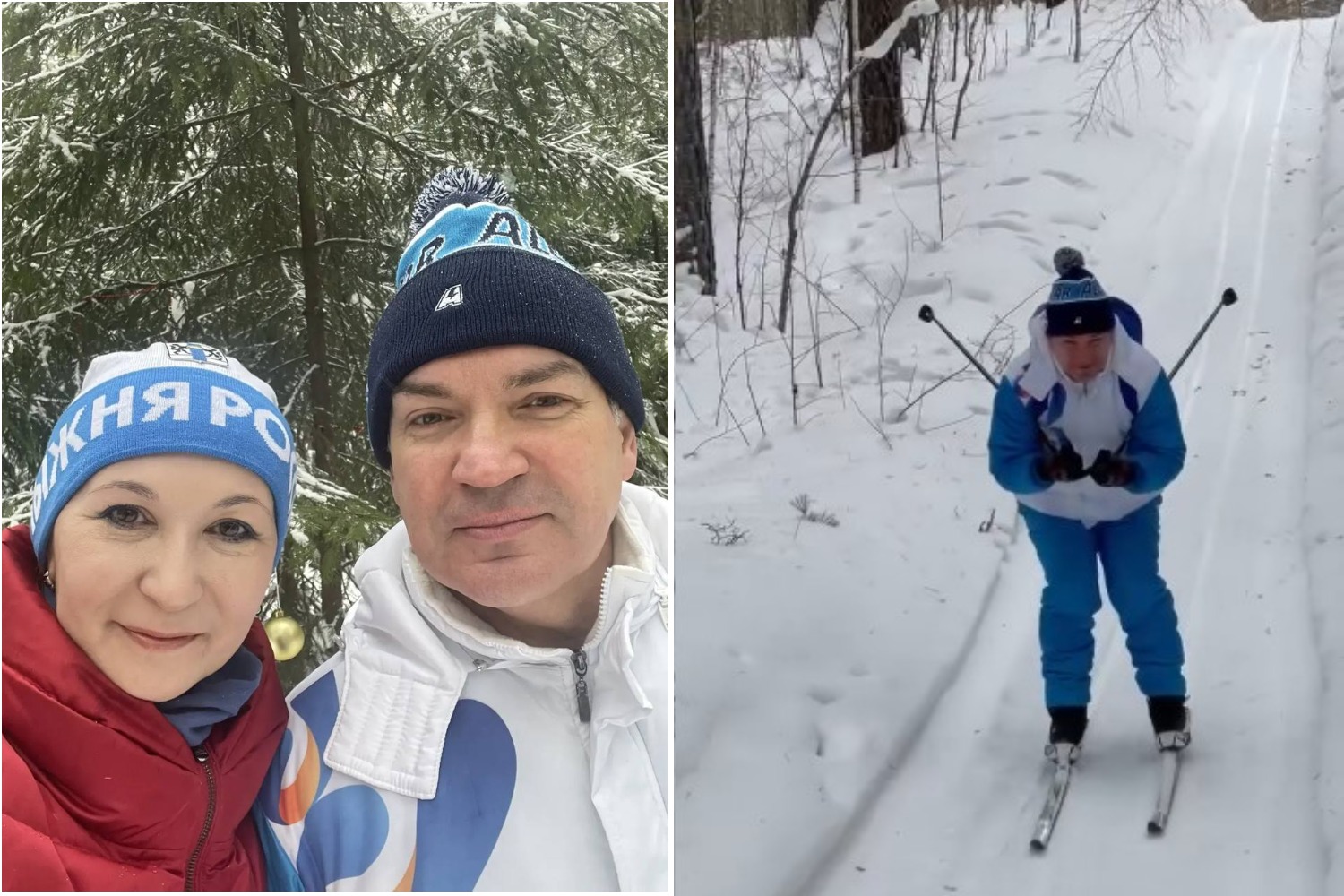 Мэр Кудрявцев прогулялся на лыжах в первый день нового года