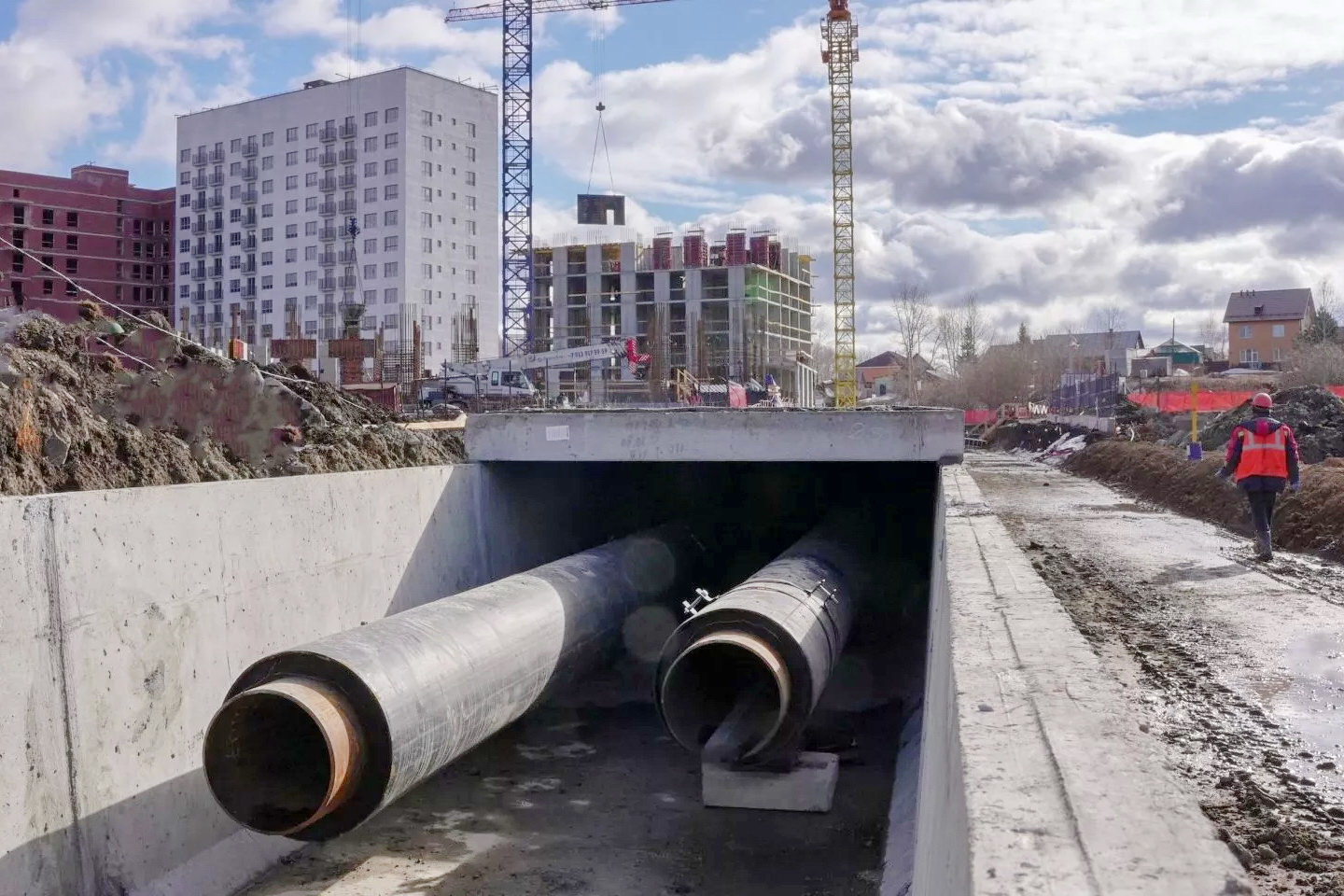Теплосеть для «Скандинавских кварталов» прокладывают на берегу Ини