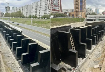 Стену из железобетона возвели на Ипподромской магистрали в Новосибирске