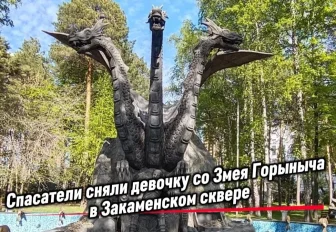 Спасатели сняли бесстрашную девочку со Змея Горыныча в Новосибирске
