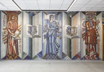 Мозаика засверкала после реставрации: репортаж из обновлённого фойе ГПНТБ