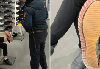 Беззаботная парочка попыталась стащить сапоги из магазина в Новосибирске