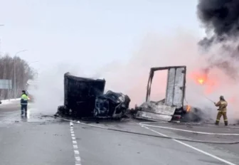 Три грузовика сошлись в ДТП на трассе в Новосибирской области