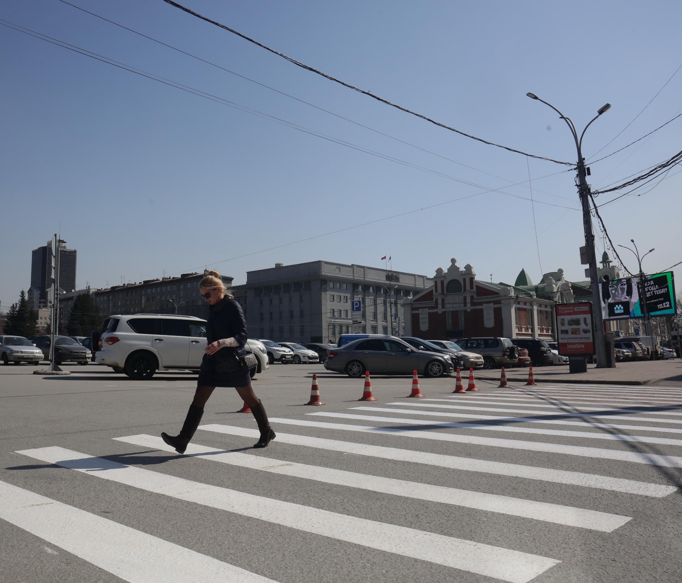 На 20 улицах Новосибирска нанесли дорожную разметку за сутки