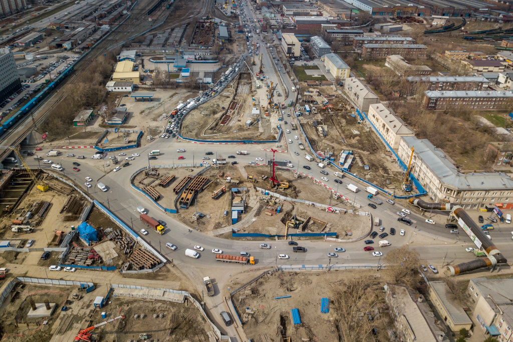 Развязка на площади труда в новосибирске