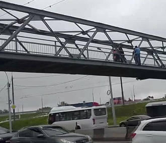 С моста на Ватутина сняли перелезшего через перила мужчину